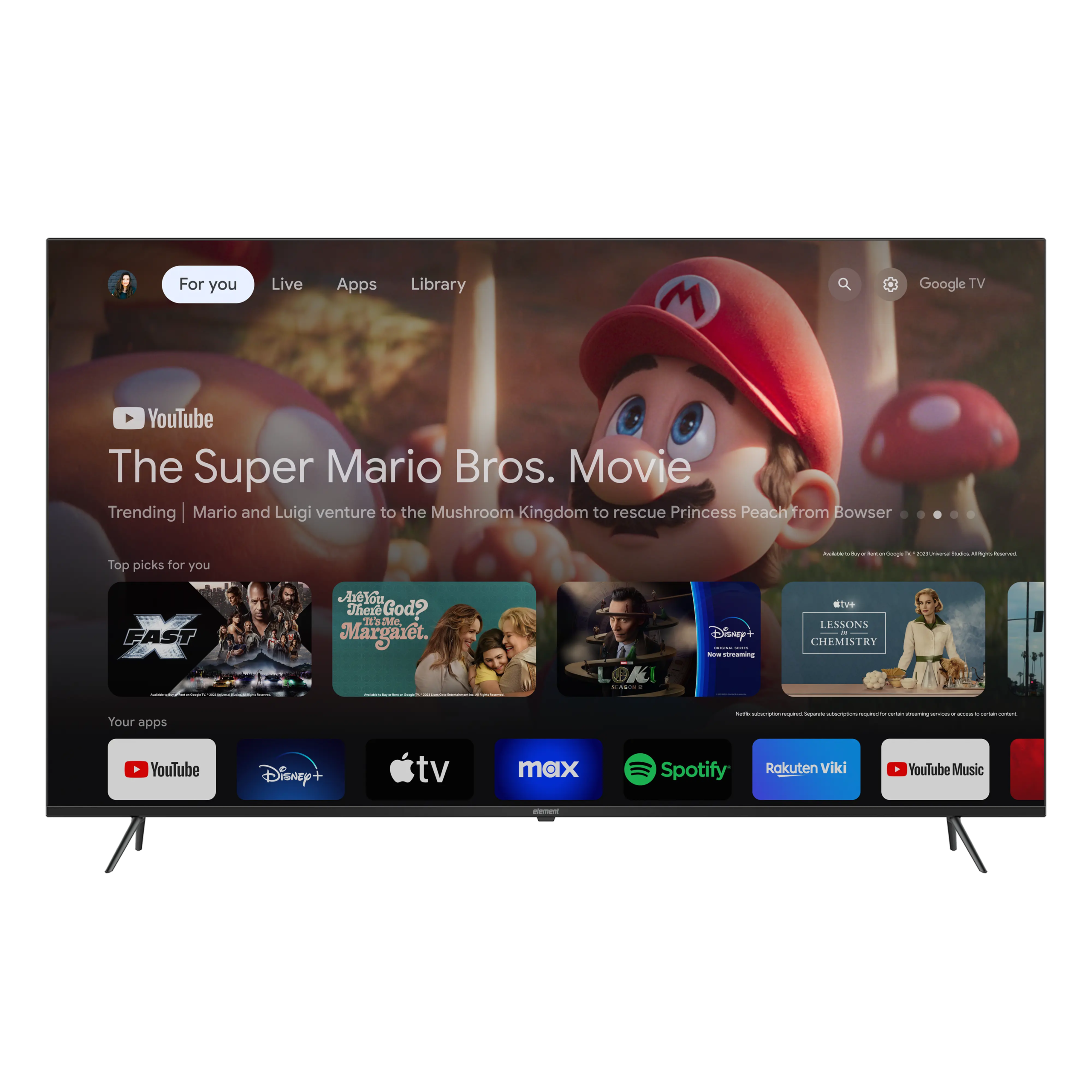 70V Google TV 4K UHD HDR対応